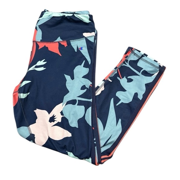Champion Pants - Champion Navy and Coral Floral Leggings
